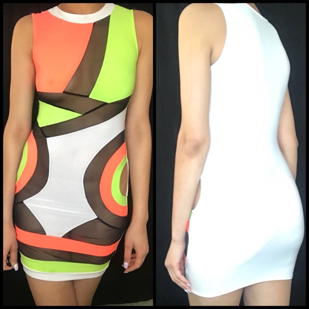 Multicolor Mesh Dress